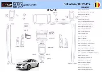 Infiniti G25 2009–2015 Convertible Kit la décoration du tableau de bord 29 Pièce - 1 - habillage decor de tableau de bord