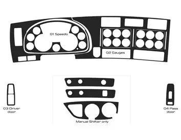 Kenworth T680 Camion 2013-2021 Kit de garnitures de tableau de bord de style intérieur - 1