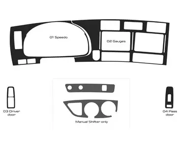 Kenworth T680 Camion - Année 2013-2021 Kit de garnitures de tableau de bord de style intérieur