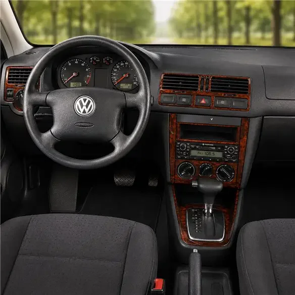Volkswagen Jetta 1999-2004 set complet, Without glove-box kit décor tableau de bord 3D, 28 pièces
