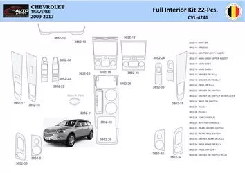 Chevrolet Traverse 2013-2017 Kit la décoration du tableau de bord 22 Pièce - 1 - habillage decor de tableau de bord
