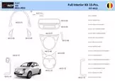 Fiat 500 2008-2020 Kit la décoration du tableau de bord 15 Pièce