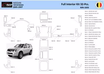 Nissan Pathfinder 205 Kit la décoration du tableau de bord 32 Pièce - 1 - habillage decor de tableau de bord