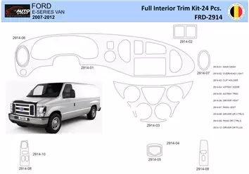 Ford E-Series E-Van 2008-2011 Kit la décoration du tableau de bord 10 Pièce - 1