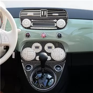 Fiat 500 2012-2015 Kit la décoration du tableau de bord 27-Pièce - 5 - habillage decor de tableau de bord