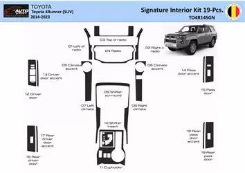 Toyota 4Runner 2014-2023 Signature Habillage Décoration de Tableau de Bord 19 Pièce - 1 - habillage decor de tableau de bord