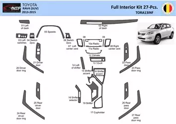 Toyota RAV4 2013-2015 Habillage Décoration de Tableau de Bord 27 Pièce - 1 - habillage decor de tableau de bord