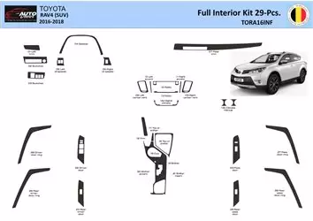 Toyota RAV4 2016-2018 Habillage Décoration de Tableau de Bord 29 Pièce - 1 - habillage decor de tableau de bord
