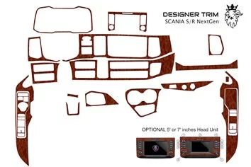 Scania NG-Series ab 2016 Kit la décoration du tableau de bord 17-Pièce - 19 - habillage decor de tableau de bord