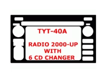 Toyota Celica 2000-UP 6 CD changer, 1 Parts set BD Décoration de tableau de bord