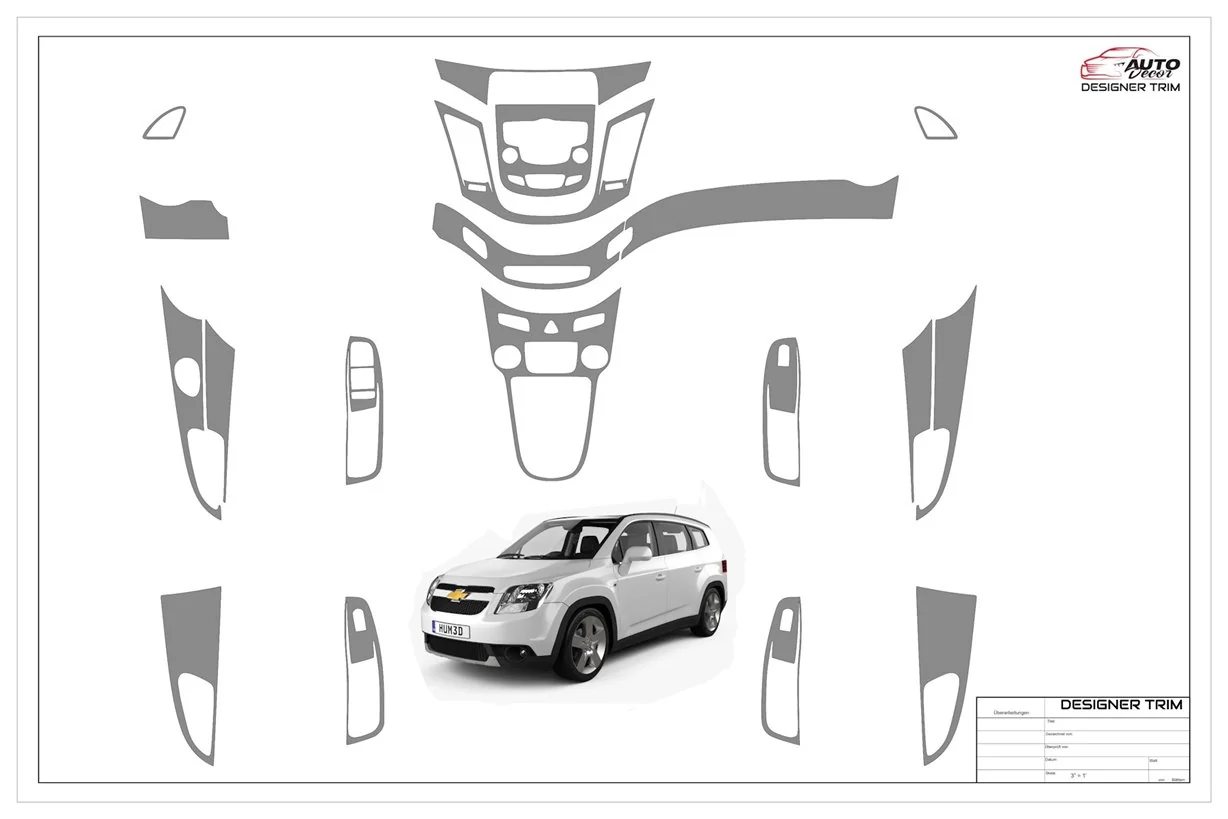 Chevrolet Orlando 2012-2015 Habillage Décoration de Tableau de Bord 19 Pièce